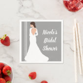 ホワモダンイ結婚トドレスきらきら光るブライダルシャワー スタンダードカクテルナプキン (インサイチュ)