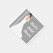 ホワモダンイ結婚トドレスきらきら光るブライダルシャワー スタンダードカクテルナプキン (角)