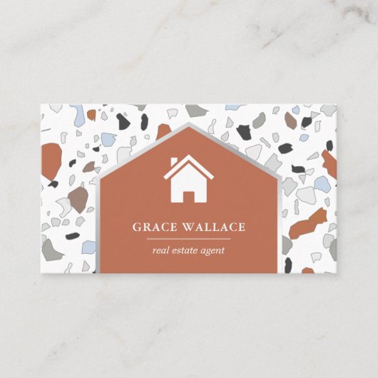 ホワモダンイTerrazzo 実在エステート写真QRコード 名刺 (正面)