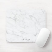ホワモダンスタイリッシュイト&グレイ大理石名前をカスタムする マウスパッド (マウス)