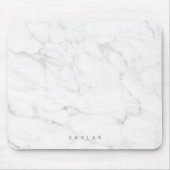 ホワモダンスタイリッシュイト&グレイ大理石名前をカスタムする マウスパッド (正面)