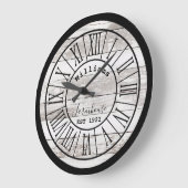 ホワ動揺してイトウッドファームハウスファミリー名 ラージ壁時計 (傾斜)