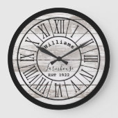 ホワ動揺してイトウッドファームハウスファミリー名 ラージ壁時計 (正面)