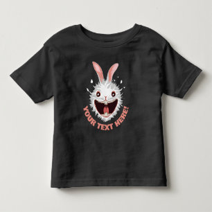 ホワ熱狂するイトウサギ顔 トドラーTシャツ