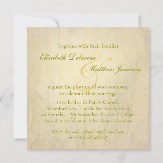 ホワ独身のイローズ結婚・バドの招待 招待状 (裏面)