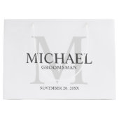 ホワ男らしイパーソナライズされたト ラージペーパーバッグ (正面)