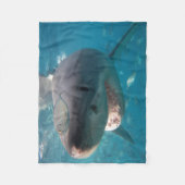 ホワ素晴らしイトシャーククローズアップポートレートオーストラリア フリースブランケット (正面)