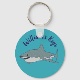 ホワ素晴らしイトシャークティール（緑がかった色）ブルーパーソナライズされた キーホルダー
