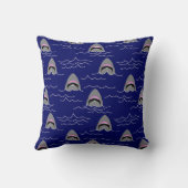 ホワ素晴らしイトシャークパターン(の模様が)あるブルー クッション (裏面)