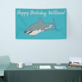 ホワ素晴らしイトシャークパーソナライズされた誕生日パーティー 横断幕 (トレードショー)