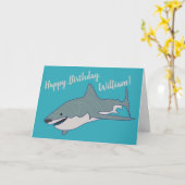 ホワ素晴らしイトシャークパーソナライズされた誕生日 カード (黄色い花)