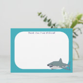 ホワ素晴らしイトシャークフラットパネルサンキューカード 招待状 (スタンド正面)