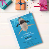 ホワ素晴らしイトシャーク招待されましたチャイルド誕生日 招待状