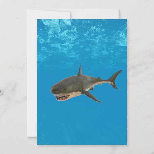 ホワ素晴らしイトシャーク招待されましたチャイルド誕生日 招待状 (裏面)