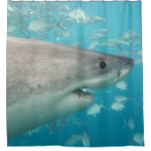 ホワ素晴らしイトシャーク水中クローズアップポートレート シャワーカーテン (正面)