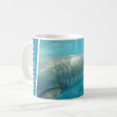 ホワ素晴らしイトシャーク海パーソナライズされた コーヒーマグカップ (正面左)