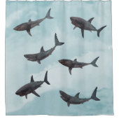 ホワ素晴らしイトシャーク海海 シャワーカーテン (正面)