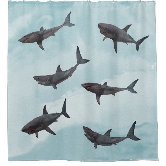 ホワ素晴らしイトシャーク海海 シャワーカーテン (正面)