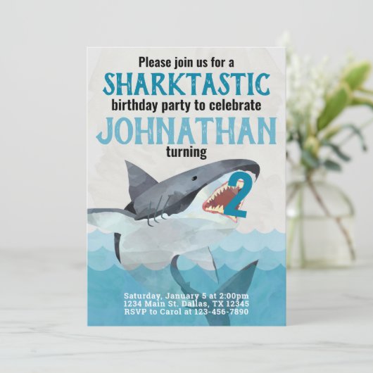 ホワ素晴らしイトシャーク誕生日パーティーへの招待 招待状 (スタンド正面)