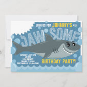 ホワ素晴らしイトシャーク誕生日パーティー招待招待状 招待状 (正面)