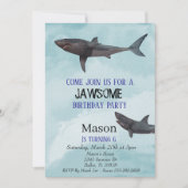 ホワ素晴らしイトシャークJawsomeチャイルド誕生日 招待状 (正面)