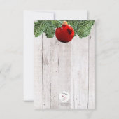 ホワ素朴イトウッドアンドパインブランチホリデイ 招待状 (裏面)