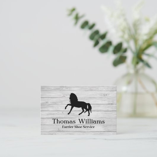 ホワ素朴イトウッドエクエストリアンホースファリアサービス 名刺 (スタンド正面)