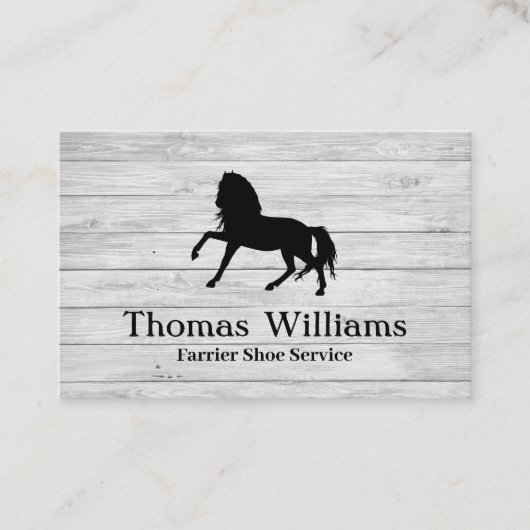 ホワ素朴イトウッドエクエストリアンホースファリアサービス 名刺 (正面)