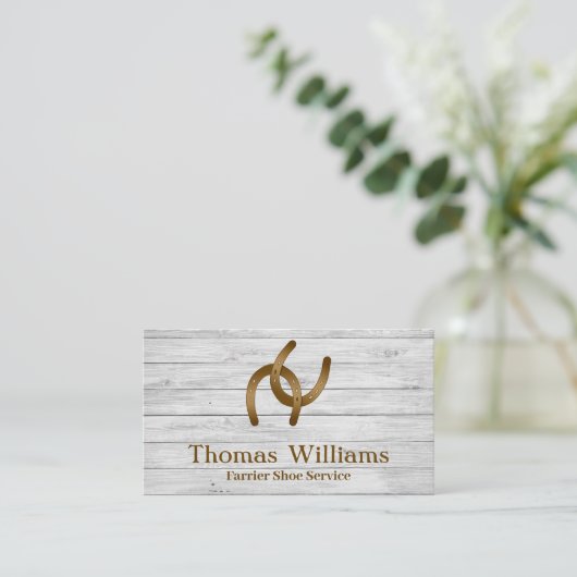 ホワ素朴イトウッドエクエストリアンホースファリアサービス 名刺 (スタンド正面)