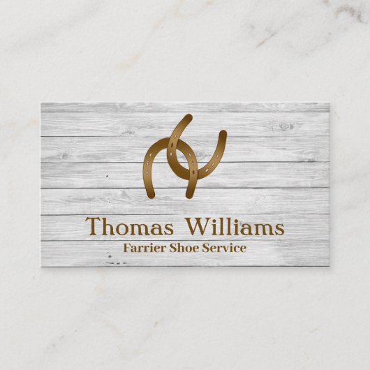 ホワ素朴イトウッドエクエストリアンホースファリアサービス 名刺 (正面)
