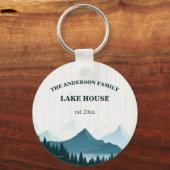ホワ素朴イトウッドカスタムファミリーネームレイクハウス キーホルダー (正面)