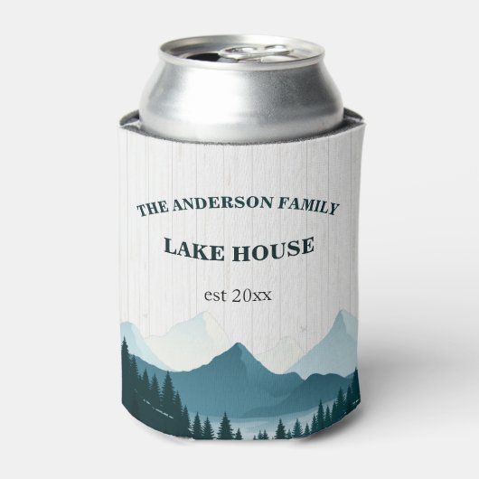 ホワ素朴イトウッドカスタムファミリーネームレイクハウス 缶クーラー (缶正面)