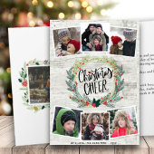 ホワ素朴イトウッドコラージュフローラリース カード