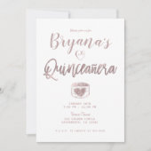 ホワ素朴イトウッドバラ金ゴールドピンク15キンセアニラ 招待状 (正面)