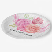 ホワ素朴イトウッドフローラブライダルシャワープレート ペーパープレート (アングル)