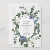 ホワ素朴イトウッドフローラ&パインブライダルシャワー 招待状 (正面)