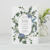 ホワ素朴イトウッドフローラ&パインブライダルシャワー 招待状 (スタンド正面)