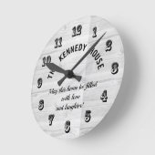 ホワ素朴イトウッドホーム引用文ファミリー ラウンド壁時計 (傾斜)