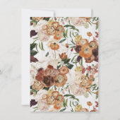 ホワ素朴イトウッド秋フローラリース結婚ズ 招待状 (裏面)