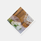 ホワ素朴イトチューリップカントリー結婚ズ スタンダードカクテルナプキン (角)