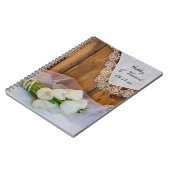 ホワ素朴イトチューリップカントリー結婚ズ ノートブック (左側)