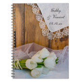 ホワ素朴イトチューリップカントリー結婚ズ ノートブック (正面)