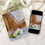 ホワ素朴イトチューリップカントリー結婚ズ 招待状