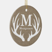 ホワ素朴イトディアー〔雄ジカの〕枝角フェイクブララップファミリー名 セラミックオーナメント (右)