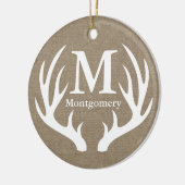 ホワ素朴イトディアー〔雄ジカの〕枝角フェイクブララップファミリー名 セラミックオーナメント (左)