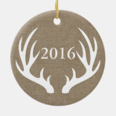 ホワ素朴イトディアー〔雄ジカの〕枝角フェイクブララップファミリー名 セラミックオーナメント (裏面)