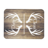 ホワ素朴イトディアー〔雄ジカの〕枝角&バーンウッド食洗機 マグネット (横)