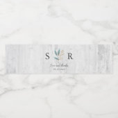 ホワ素朴イトバーンウッドズ結婚モノグラム ペットボトルラベル (シングルラベル)