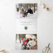 ホワ素朴イトバーンウッド3 – 写真 三つ折りクリスマスカード (内部)