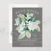 ホワ素朴イトマグノリア水色フローラ移動 案内ポストカード (正面/裏面)
